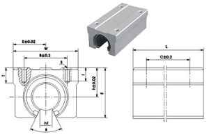 16mm Linear Bearing Twin Block Slide unit Open:vxb:Ball Bearings